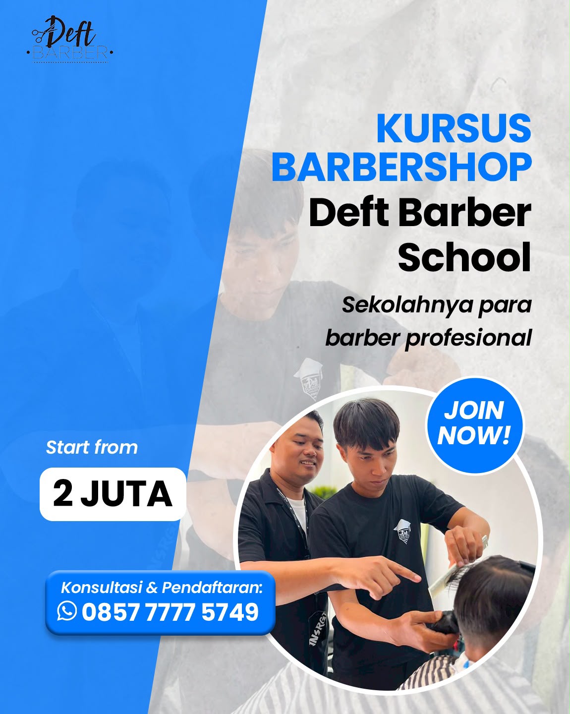 Pendaftaran Kursus Barbershop Deft Barber